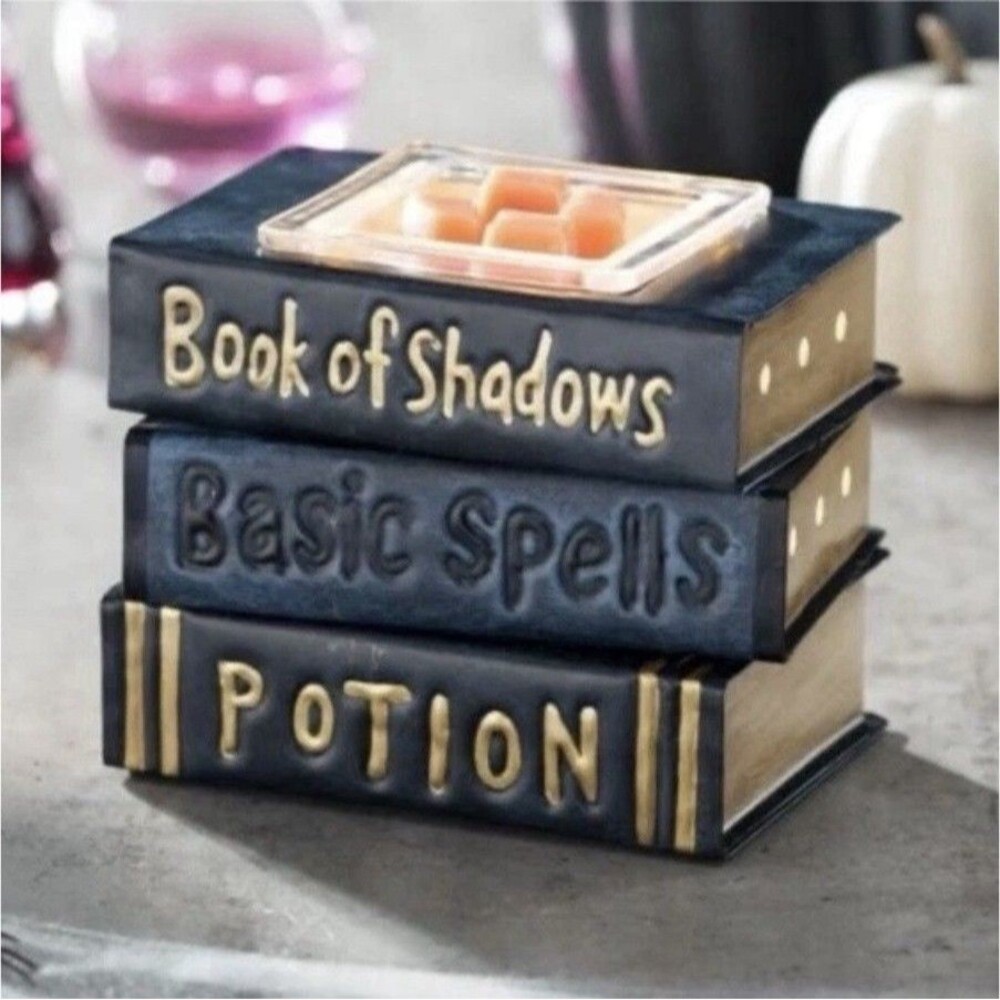 Scentsy Under My Spell Ceramic Wax Warmer Book Spells Halloween Stack
